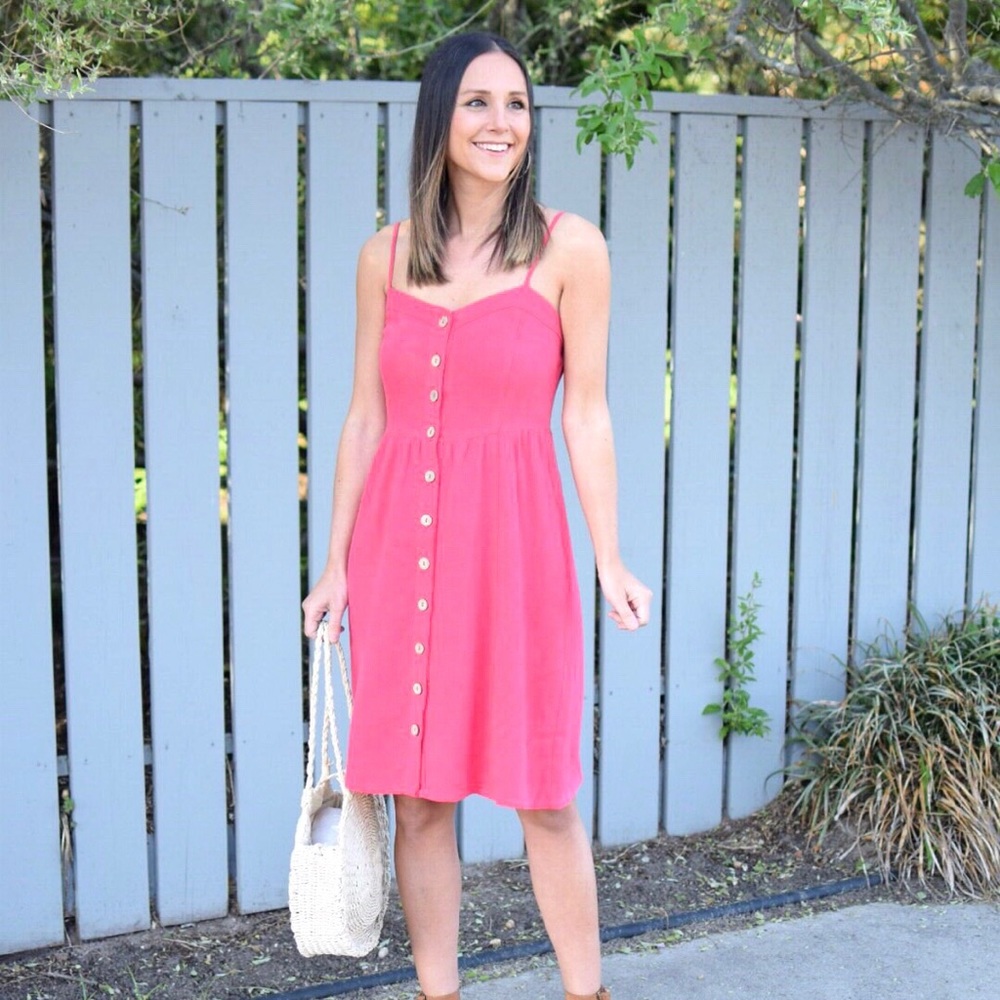 Red midi dress